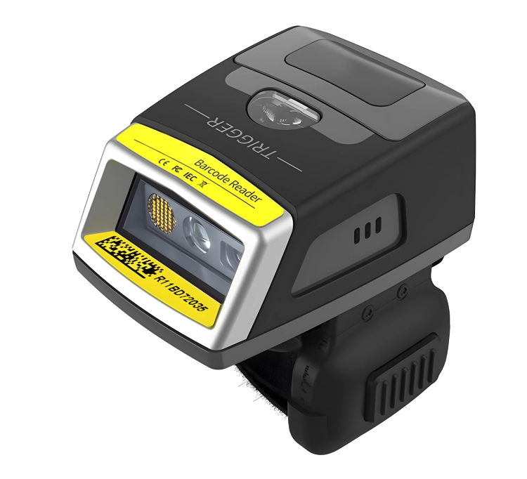 Czytnik kodów QR AZTEC i kreskowych mobilny pierścieniowy na palec, Bluetooth, odczyt z LCD, kompaktowy HD750R