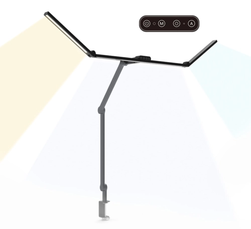 Lampa bezcieniowa LED montowana na biurku z regulacją jasności i panelem dotykowym, 2450 lm LumixDesk-13