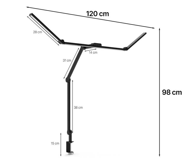 Lampa biurkowa LED z panelem dotykowym i regulacją jasności, barwy oraz ustawienia LumixDesk-13