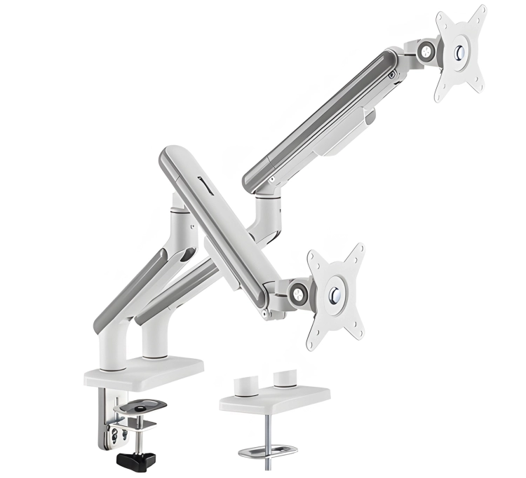 Podwójny uchwyt na monitor do biurka z przekątną 17"-32", standard VESA, waga monitora do 9 kg SolidHand-FS02