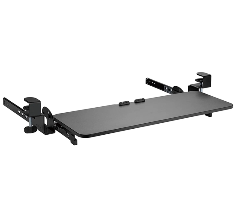 Półka na klawiaturę wysuwana pod biurko na śrubę zaciskową, do 5 kg, regulowana, drewniana SolidHand-KT09S