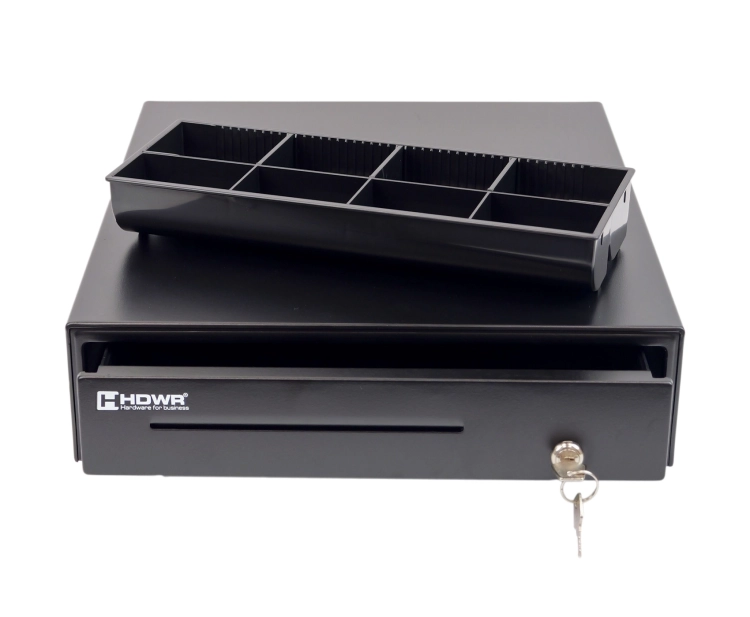 Szuflada na monety i banknoty, zamykana na klucz, stalowa i solidna, 4 i 8 przegród HD-KER35