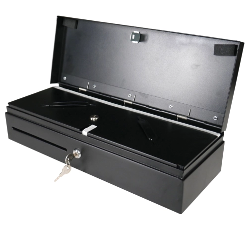 Kasetka do kasy fiskalnej na kluczyk, 6 przegród na banknoty i 8 na monety, wyjmowany organizer HD-KFT46