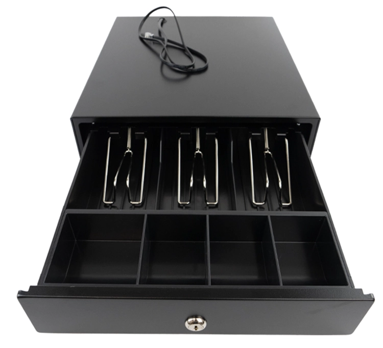 Szuflada na pieniądze do kasy fiskalnej, zamykana na kluczyk, 7 przegród łącznie HD-KS30