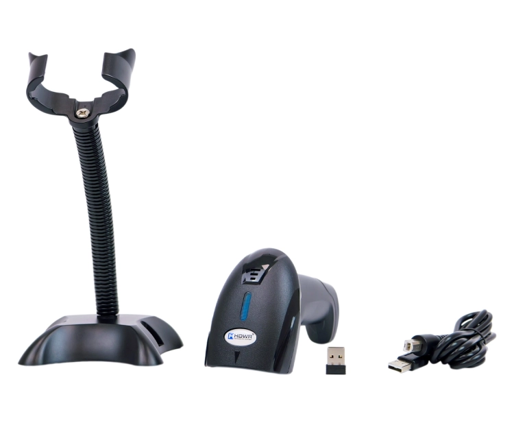 Czytnik kodów paskowych, skaner WIFI, bezprzewodowy z podstawką i wbudowaną pamięcią HD44A