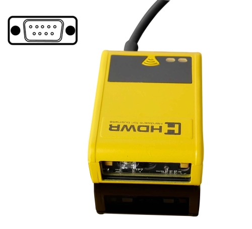 Skaner kodów QR AZTEC i kreskowych w metalowej obudowie, stacjonarny, przewodowy RS232, skan z LCD HD201