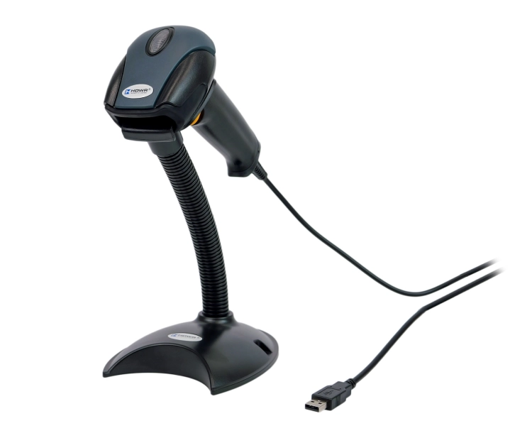 Skaner do kodów kreskowych, automatyczne skanowanie, przewodowy z podstawką HD29A