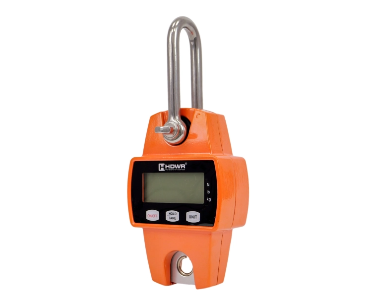 Waga magazynowa hakowa do 300 kg na baterie AAA, kompaktowa z wyświetlaczem LCD, kg, lb wagPRO-H300