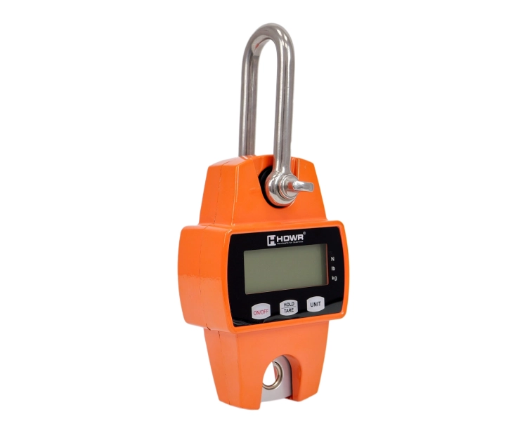 Waga magazynowa hakowa do 300 kg na baterie AAA, kompaktowa z wyświetlaczem LCD, kg, lb wagPRO-H300