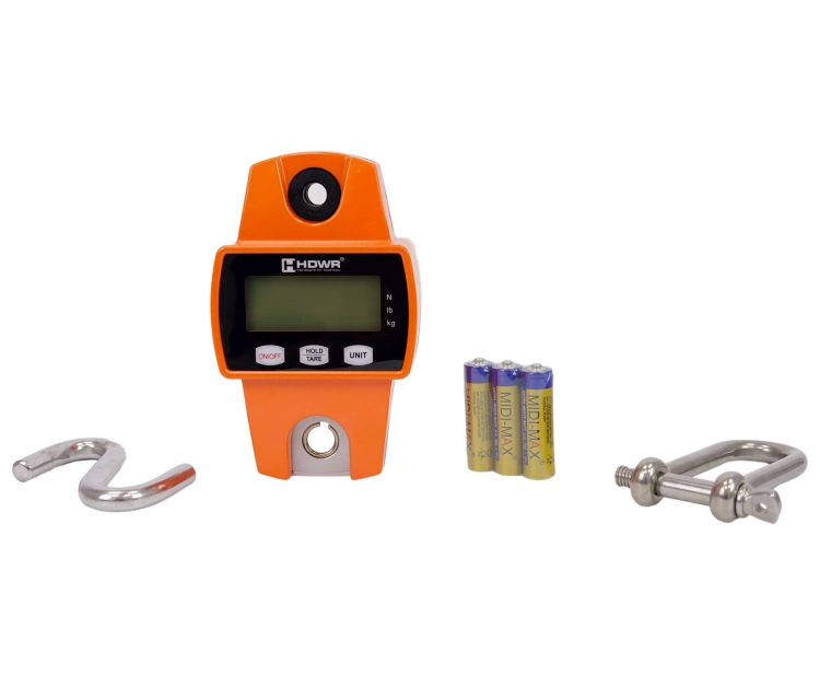 Waga magazynowa hakowa do 300 kg na baterie AAA, kompaktowa z wyświetlaczem LCD, kg, lb wagPRO-H300