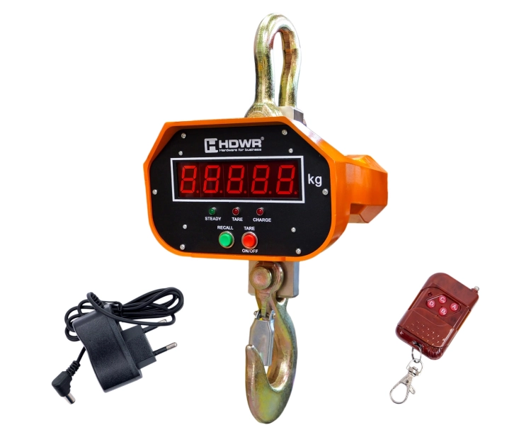 Waga przemysłowa z hakiem do 3t z pilotem zdalnej obsługi, elektroniczna, solidna z wyświetlaczem wagPRO-H3000