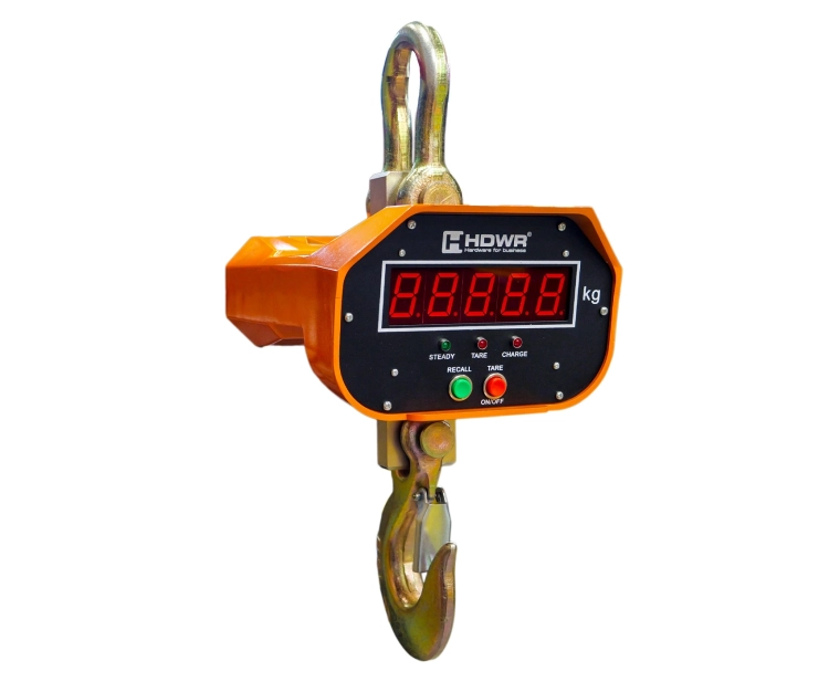 Waga magazynowa do 5 ton podwieszana z hakiem, elektroniczna, zdalnie sterowana pilotem wagPRO-H5000