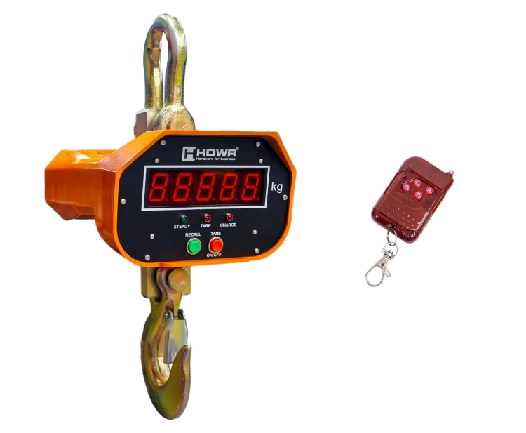 Waga hakowa przemysłowa do 5 ton z pilotem, wisząca 5000 kg, bezprzewodowa z wyświetlaczem wagPRO-H5000