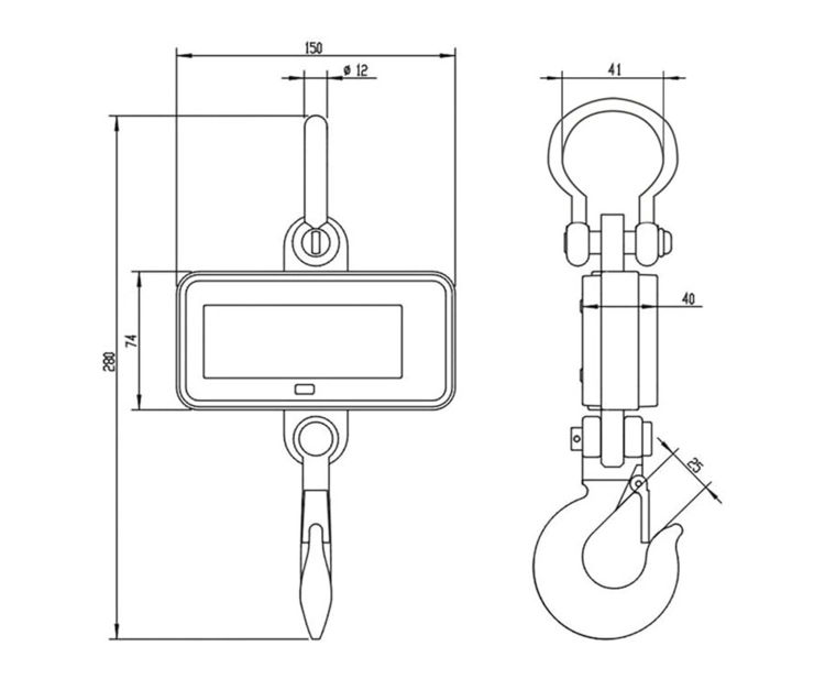 Waga hakowa elektroniczna z udźwigiem do 1500 kg i pilotem do zdalnej obsługi wagPRO-H1500