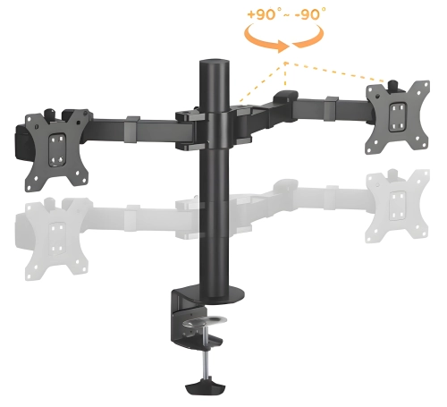 Stojak na 2 monitory mocowany na biurko z przekątną 17-32 cale SolidHand-AM02