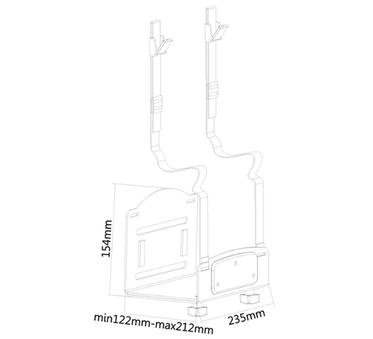 Uchwyt pod komputer na ścianę z regulacją i obciążeniem do 10 kg