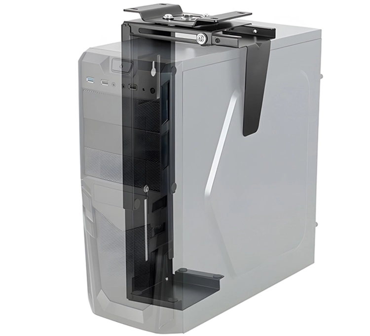 Wieszak do komputera pod biurko, podwieszany, regulowany, udźwig do 10 kg SolidHand-PC19