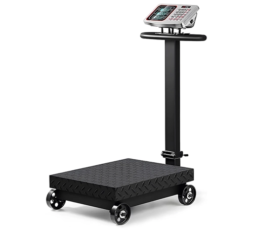 Waga towarowa do 1000 kg z platformą metalową na kółkach wagPRO-P1000W