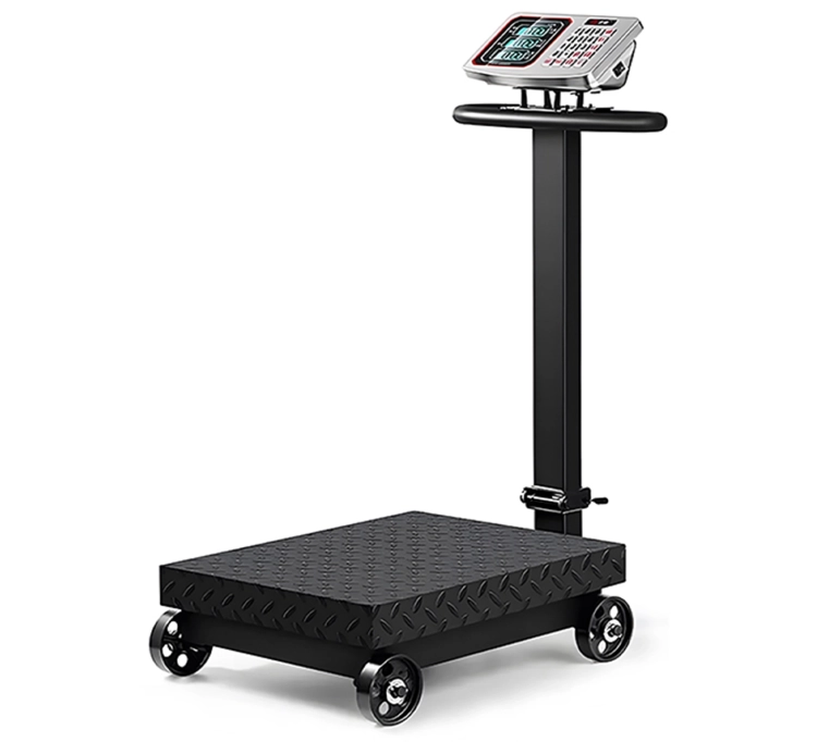 Waga towarowa do 1000 kg z platformą metalową na kółkach wagPRO-P1000W