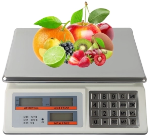 Waga sklepowa z platforma metalowa do 40 kg%2C elektroniczna z wyswietlaczami LCD%2C bezprzewodowa wagPRO S40A