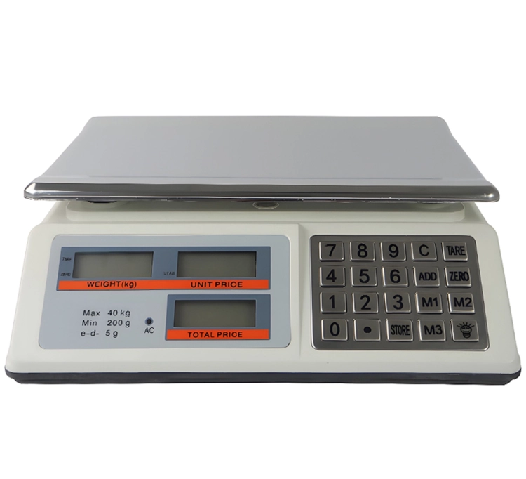 Elektroniczna waga sklepowa do 40 kg z bezprzewodowym działaniem i wyświetlaczami LCD wagPRO-S40A