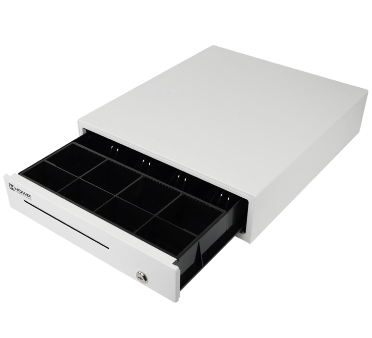 Szuflada na bilon i banknoty, organizer 8 i 4 przegrody, zamykana na klucz, w kolorze białym HD-KER35W