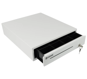 Szuflada do kasy na pieniadze w kolorze bialym%2C stalowa%2C solidna%2C zamykana na klucz i elektronicznie HD KER35W