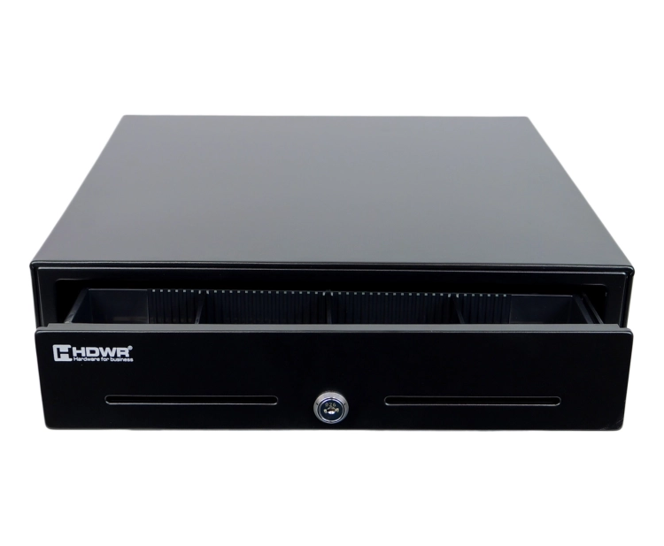 Szuflada podblatowa na pieniądze z 5 przegrodami na banknoty i 8 na monety, 3 sposoby otwarcia, RJ12 HD-KER41