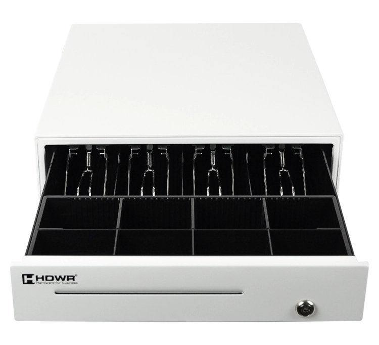 Szuflada na pieniądze z wyjmowanym wkładem, 4 przegrody na banknoty i 8 na monety, zamykana na klucz HD-KR35W