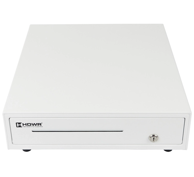 Szuflada na banknoty i monety z wymiennym wkładem, zamykana na trzy sposoby, w kolorze białym HD-KR35W