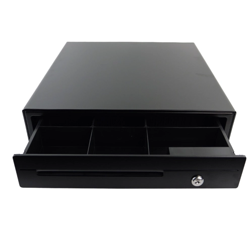 Szuflada kasowa z organizerem z 4 przegrodami na banknoty i 6 na monety, pojemna, stalowa HD-KS41