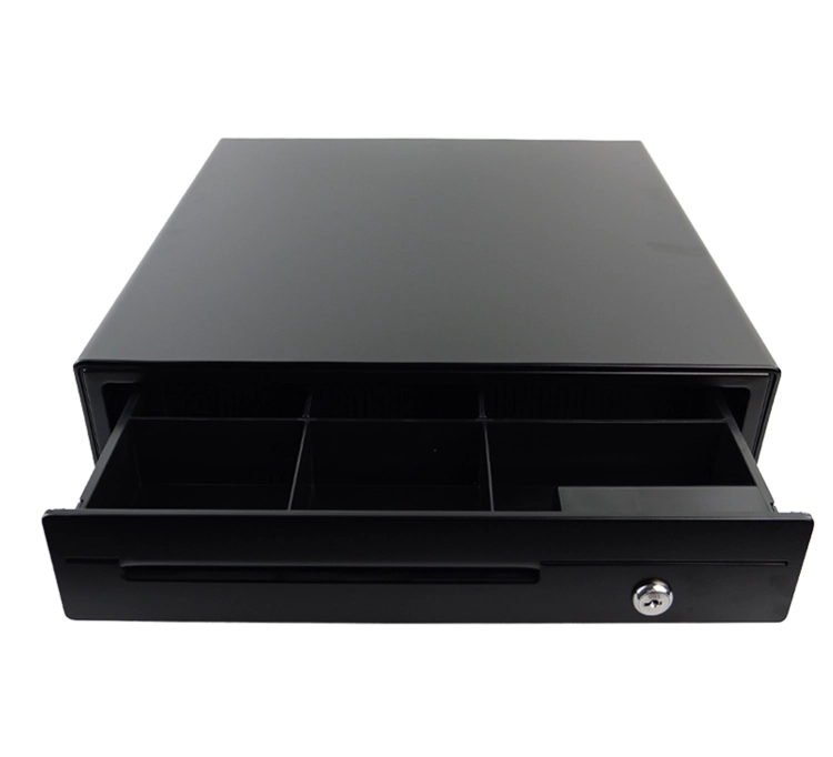 Szuflada kasowa z organizerem z 4 przegrodami na banknoty i 6 na monety, pojemna, stalowa HD-KS41