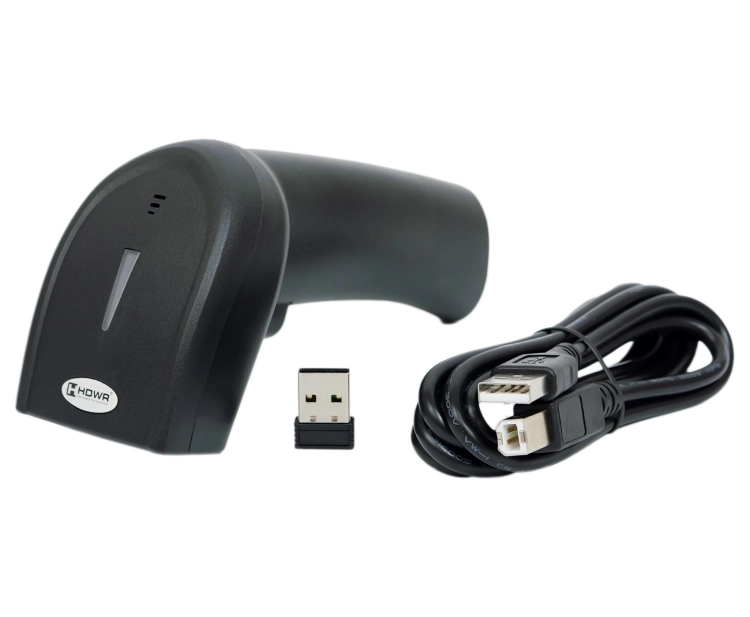 Czytnik kodów kreskowych z wbudowaną pamięcią i skanowaniem kodu z ekranu telefonu, bezprzewodowy HD26C