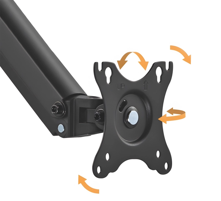 Stojak na monitor montowany do ściany, przekątna 17-27 cali i waga monitora do 7 kg SolidHand-AW01