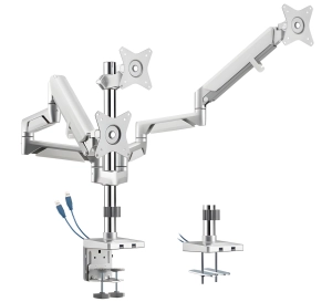 Ramie na 3 monitory do biurka z dwoma portami USB%2C sprezyna gazowa i przekatna 17 27 SolidHand BG03SU