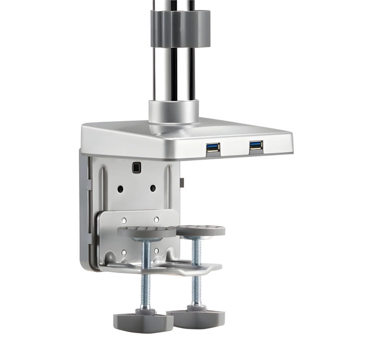 Uchwyt biurkowy na trzy monitory ze sprężyną gazową, przekątną 17-27 cale i standardem VESA SolidHand-BG03SU