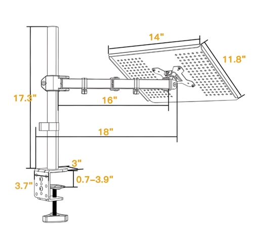 Biurkowy stojak na laptopa z podstawką o wymiarach  12 do 15,7 cala SolidHand-L01