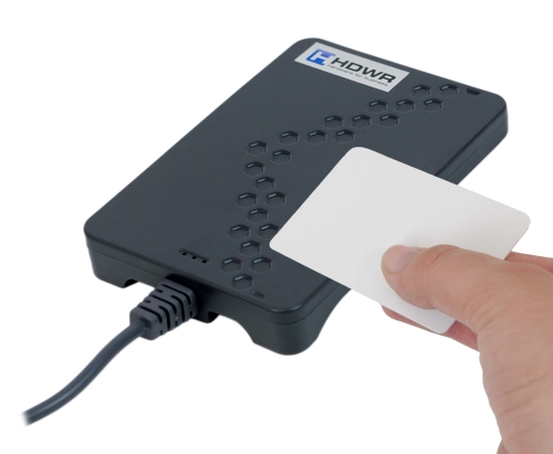 Czytnik RFID LF i HF podwójna częstotliwość 125 kHz i 13,56 mHz, automatyczny odczyt tagów, USB HD-RD40C