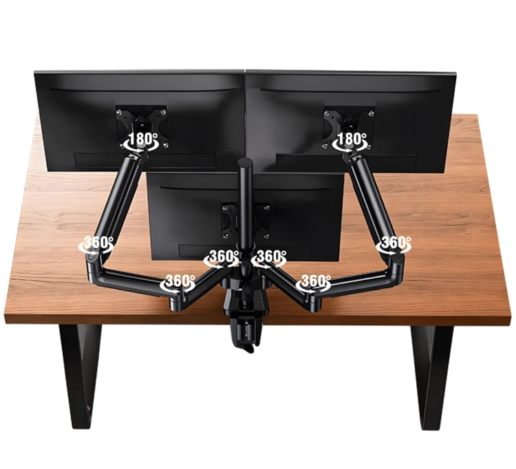 Uchwyt biurkowy na trzy monitory ze standardem VESA i sprężyną gazową SolidHand-SG03