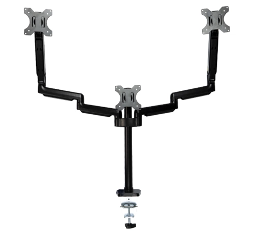 Stojak na 3 monitory montowany do biurka z przekątną 13-27 cali, standardem VESA i regulacją za pomocą sprężyny gazowej SolidHand-SG03