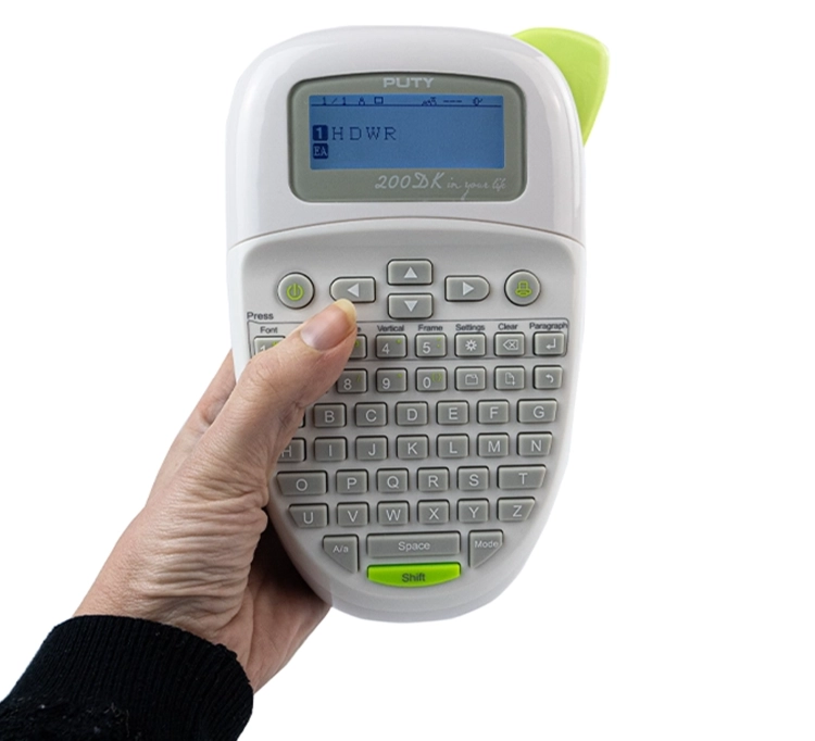 Etykieciarka domowa, ręczna do drukowania etykiet i kodów kreskowych, wyświetlacz LCD MarkMate-200DK