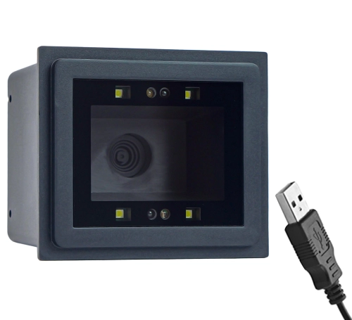 Skaner kodów QR 2D, czytnik stacjonarny, przewodowy, przemysłowy, USB, automatyczny skan, odczyt z LCD HD340