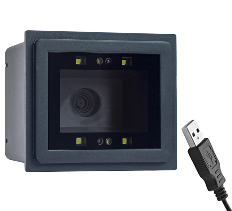 Skaner kodów QR 2D, czytnik stacjonarny, przewodowy, przemysłowy, USB, automatyczny skan, odczyt z LCD HD340