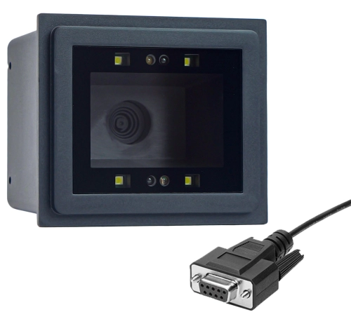 Czytnik QR i kodów kreskowych, stacjonarny, przewodowy z interfejsem RS232, odczyt z ekranu LCD HD340