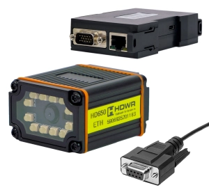 Czytnik przemyslowy QR z modulem sieciowym TCPIP%2C na linie produkcyjne%2C Ethernet%2C POE%2C RS232%2C USB C HD650 ETH