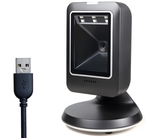 Skaner QR i kodów kreskowych, stacjonarny, przewodowy, USB, odczyt kodów z ekranu LCD HD-S63