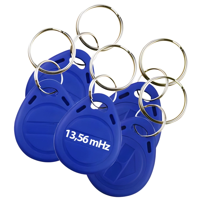Zestaw 10 zakodowanych breloków MIFARE zbliżeniowych do kluczy, RFID 13, 56 mHz, niebieskie HD-RKF22