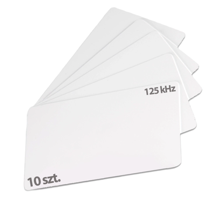 Karty zbliżeniowe UNIQUE 125 kHz do identyfikacji, zakodowane, RFID LF, białe - zestaw 10 sztuk HD-RWC01-10