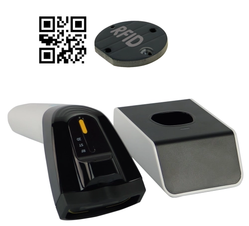 Skaner WIFI Bluetooth do kodów QR i kreskowych, czytnik RFID ze stacją dokującą i wbudowaną pamięcią HD8500-RF