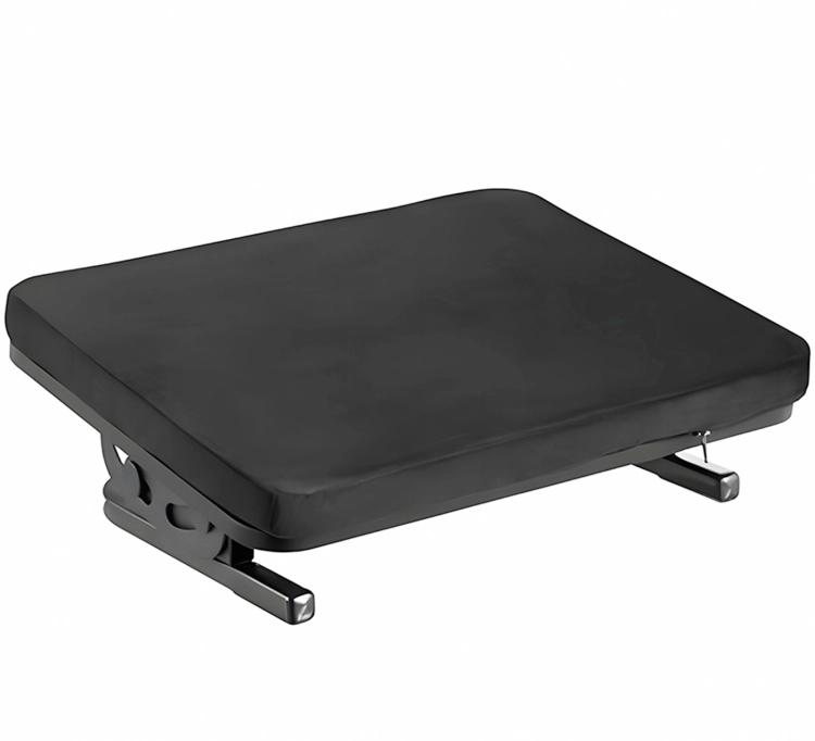 Podnóżek pod nogi regulowany z miękką poduszką, ergonomiczny, obciążenie do 20 kg, czarny FeetFleet-11